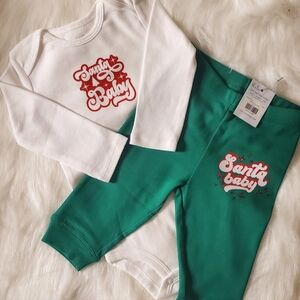 🎄🎄🎄 Santa Baby 2-piece outfit (3-6 Months)